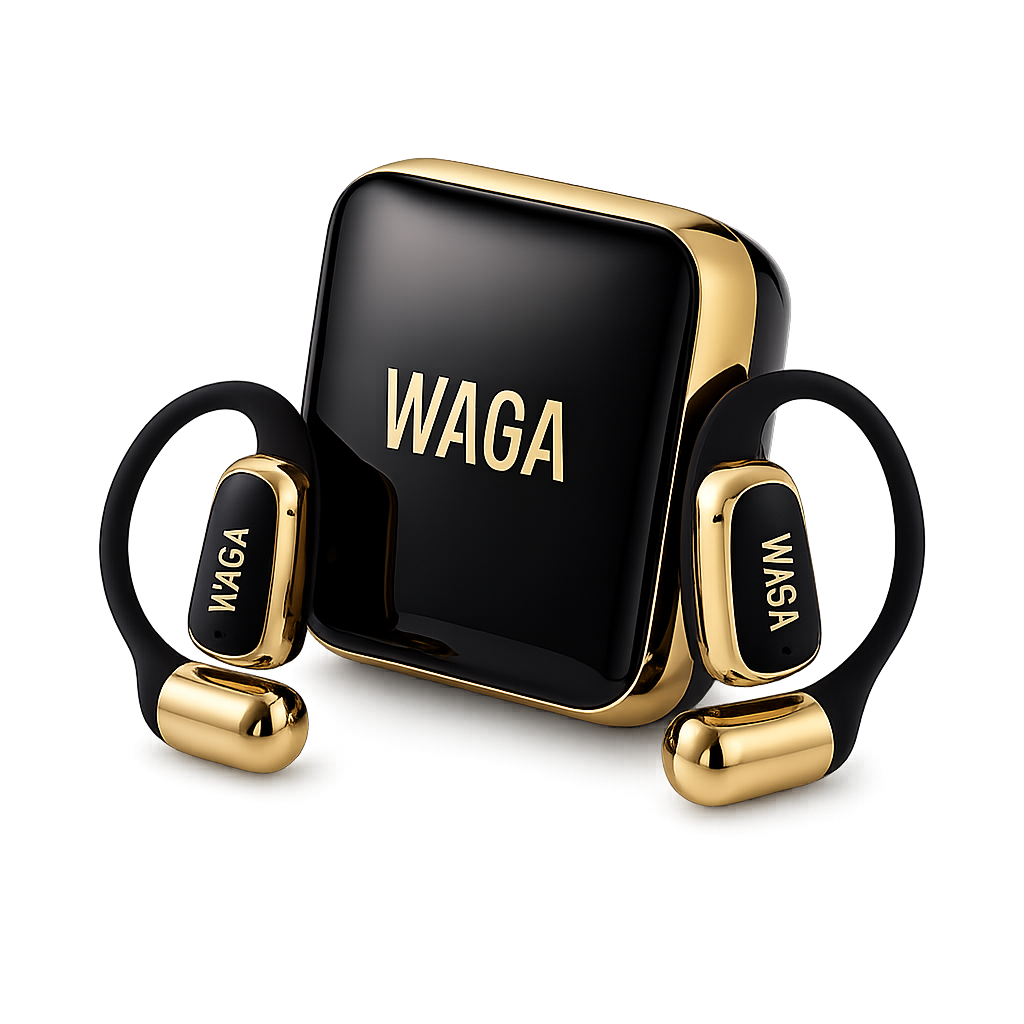 WAGA Brava earphones and charging case